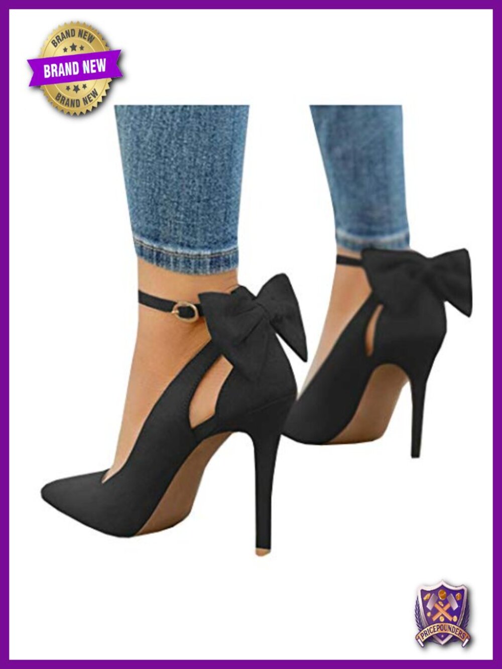Women's Pointed Toe High Heels Ankle Strap D'Orsay Pumps Sandals Bow Chunky